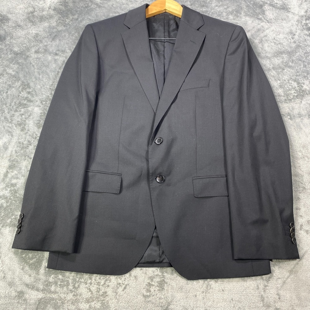 Hugo Boss Blazer Mens 40S Black Marzotto Virgin Wool Italy Sport Coat Jacket